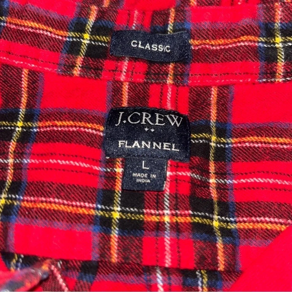 J. Crew Red and Black Plaid Casual Shirt